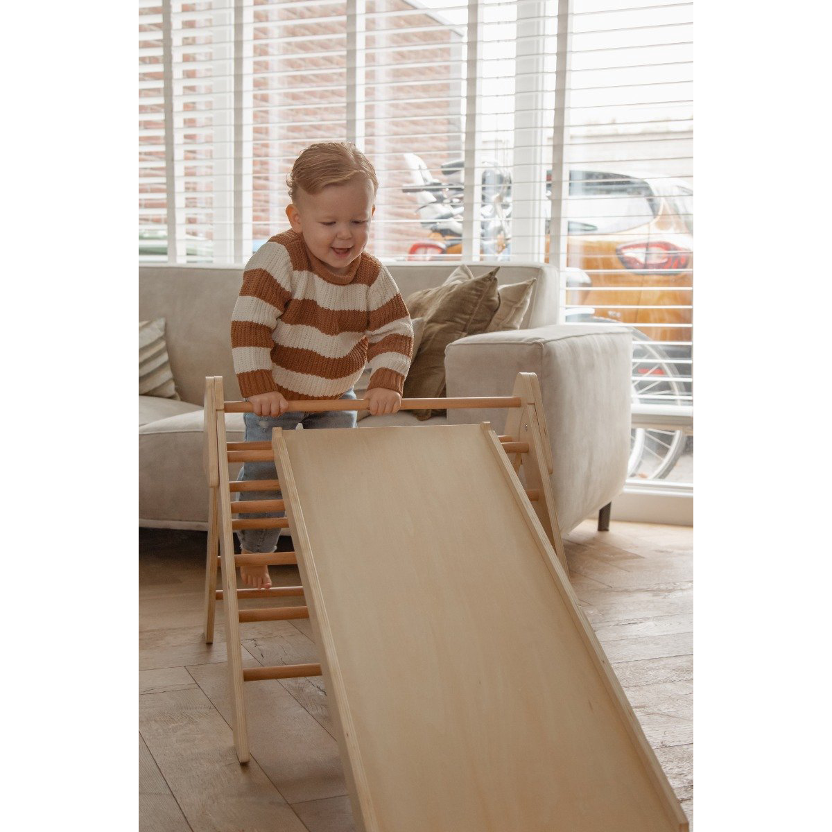 Tryco Houten klimrek met glijbaan - Image 5