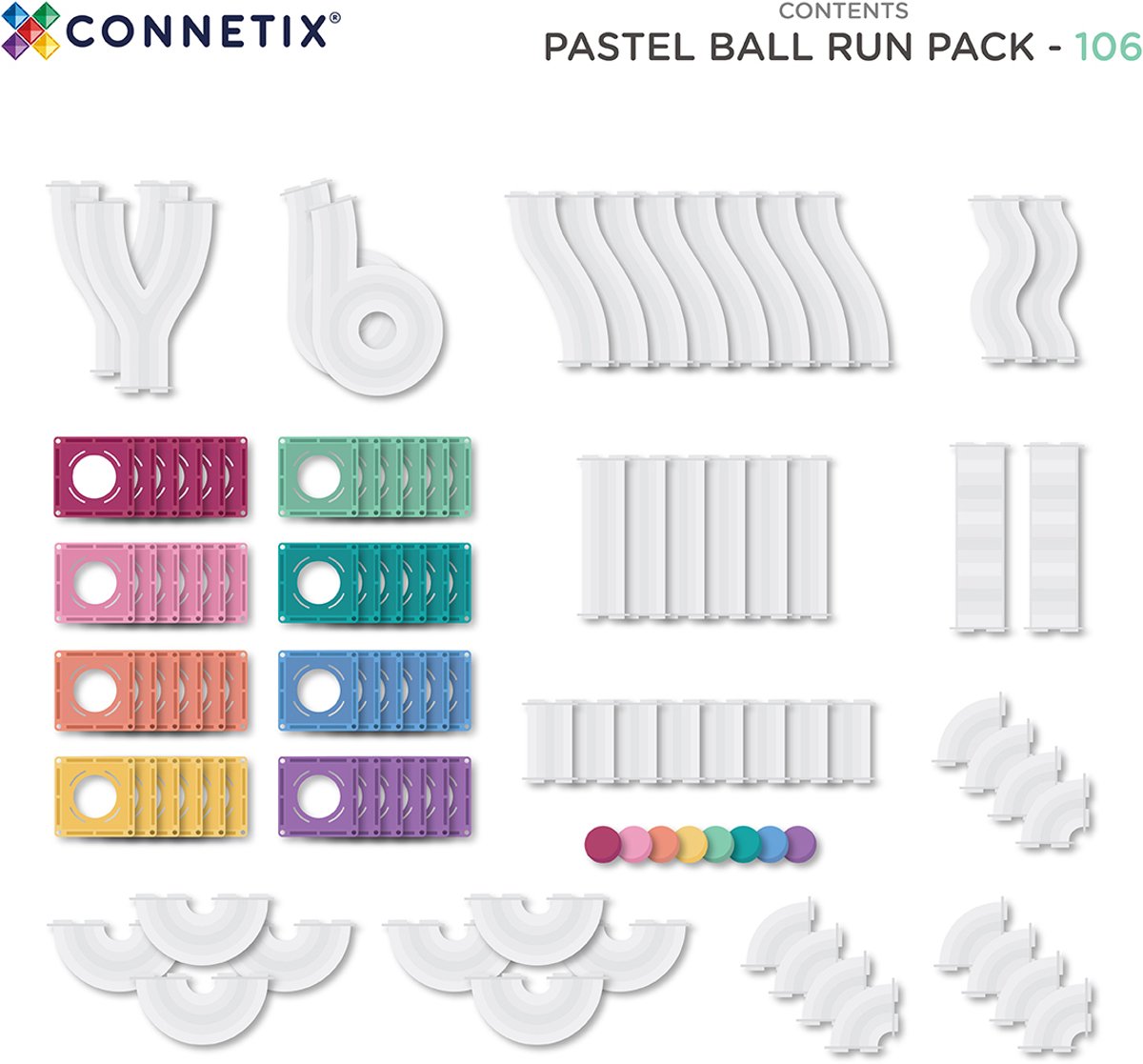 Connetix 106-delige Pastel Ball Run Knikkerbaan Set - Image 5