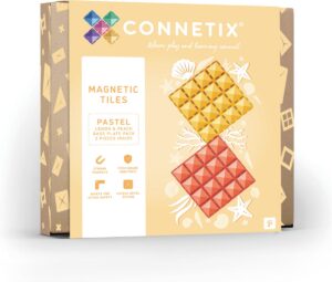 Connetix 2-delige Pastel Lemon & Peach Base Plate Set