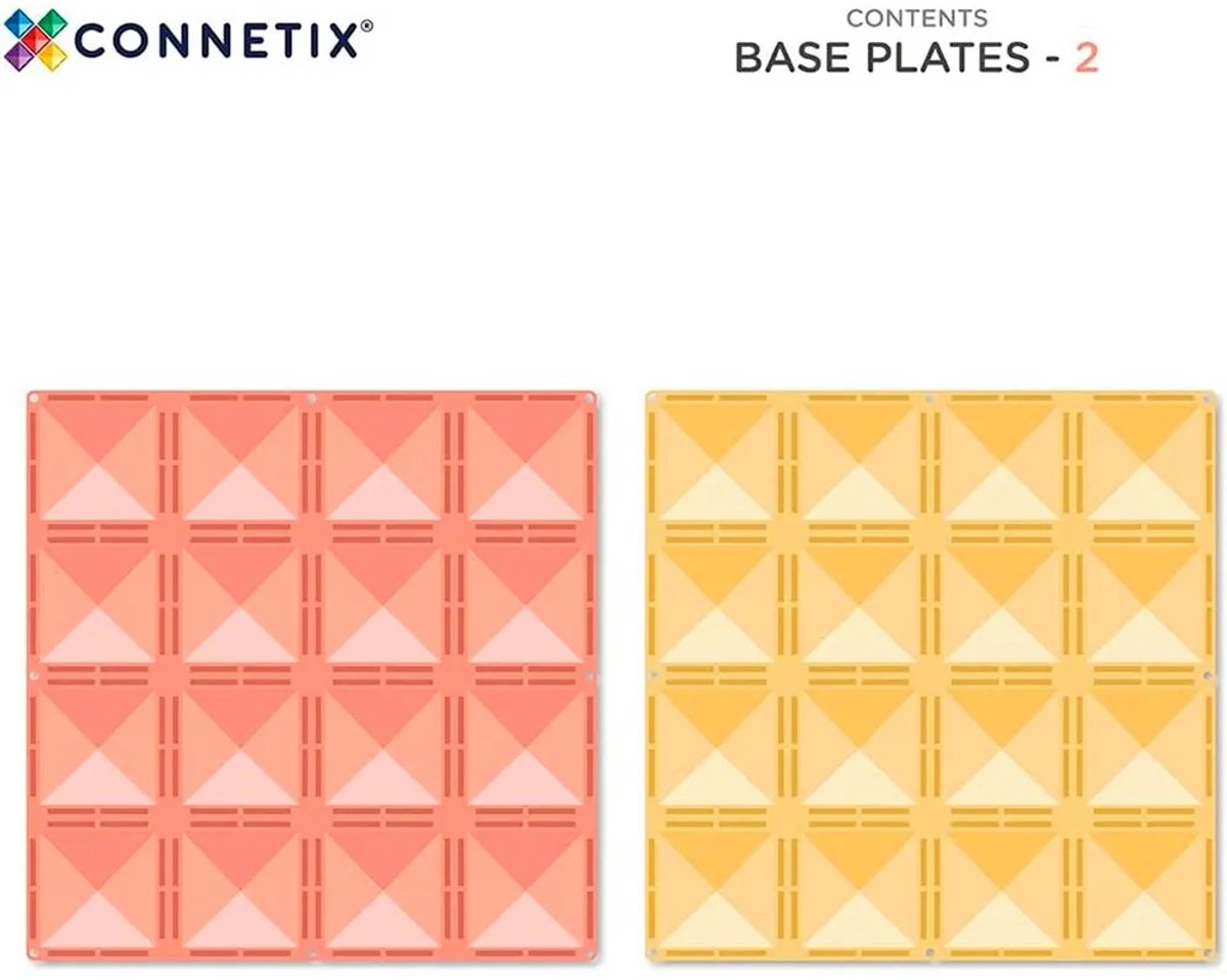 Connetix 2-delige Pastel Lemon & Peach Base Plate Set - Afbeelding 6