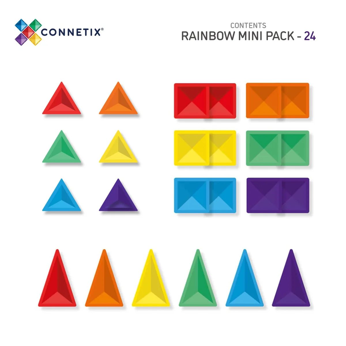 Connetix 24-delige Rainbow Mini Pack - Afbeelding 5