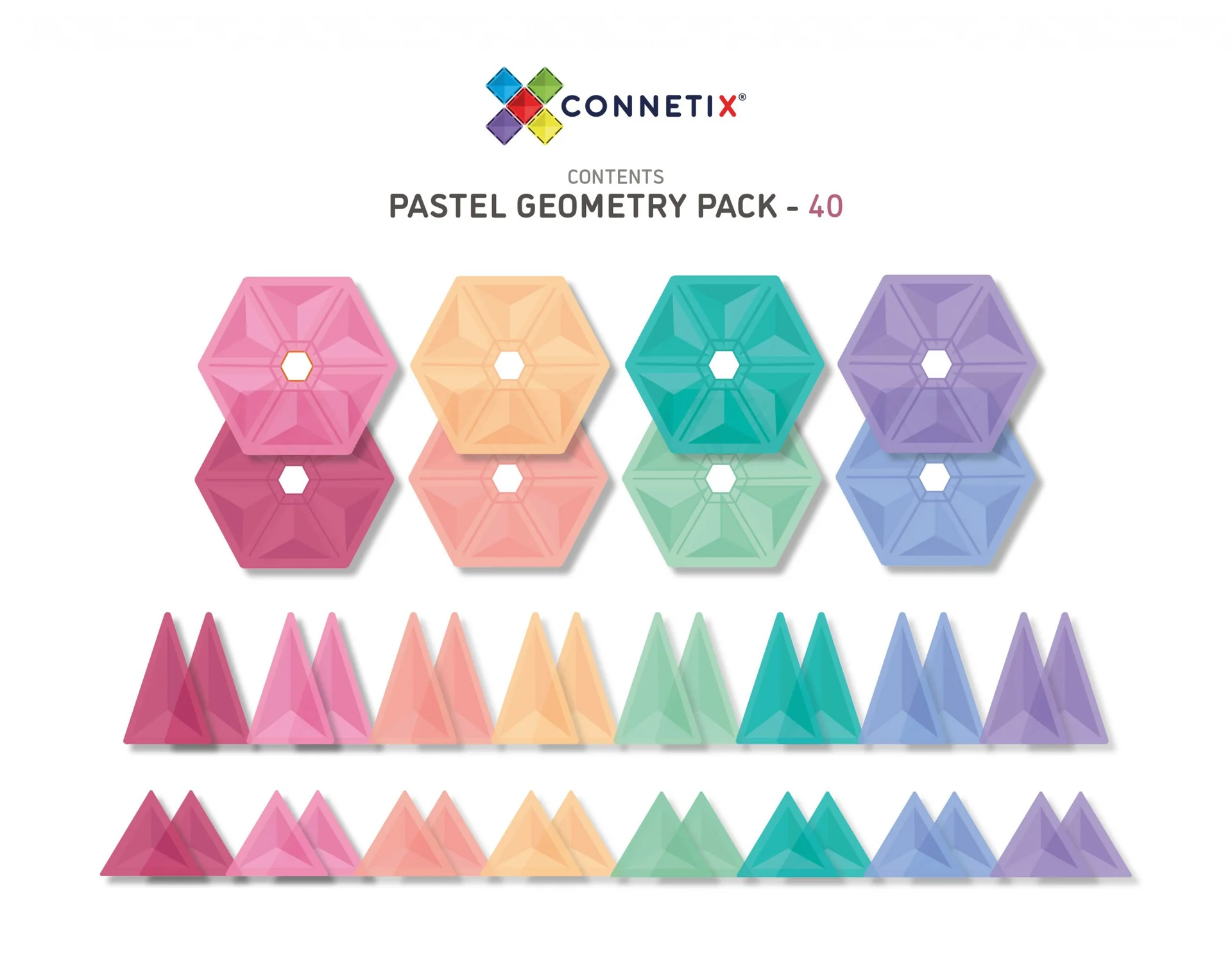 Connetix 40-delige Pastel Geometrie Pack - Image 2